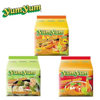 YUM YUM 養養香濃酸辣蝦味麵/泰式綠咖哩味麵/泰式酸辣蝦味麵(6袋/組)|台灣｜南洋泡麵