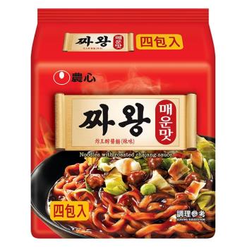 農心 炸王醡醬麵辣味(140g×4包/4組)|日韓泡麵