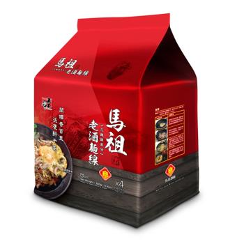 【五木】馬祖酒廠老酒麵線4入/袋裝(花雕雞風味)*12袋裝|乾拌麵