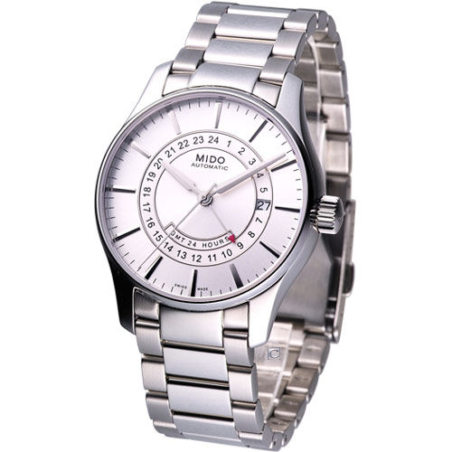 MIDO Belluna GMT兩地時間機械錶M00142911031鋼款