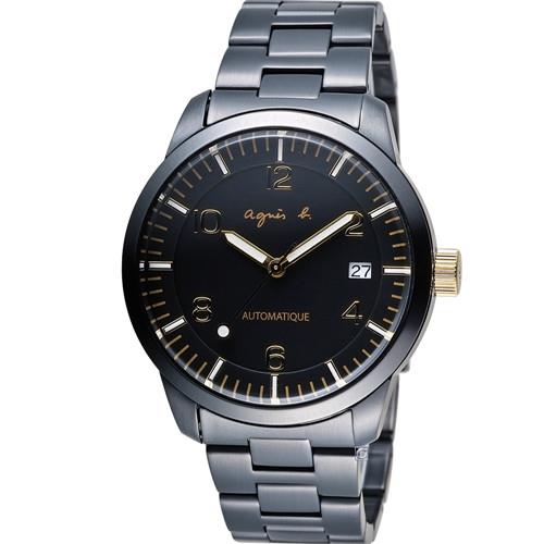 agnes b.法國時尚 自動上鍊機械腕錶 Y675-00J0G