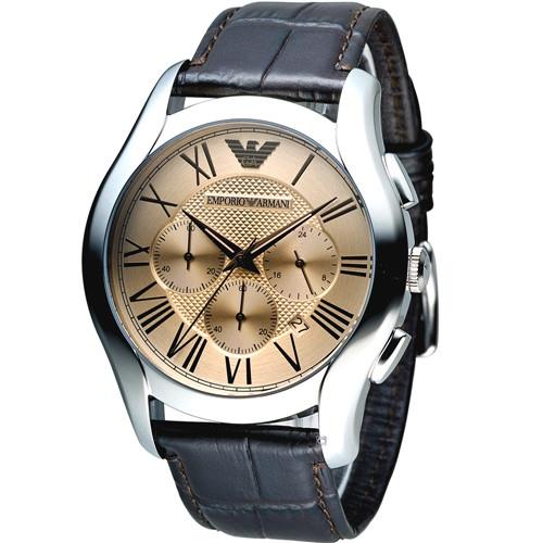 EMPORIO ARMANI Classic 羅馬假期計時腕錶 AR1785 咖啡色