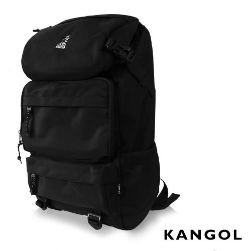 KANGOL 英式時尚登山高機能大容量13吋筆電層後背包 -黑 