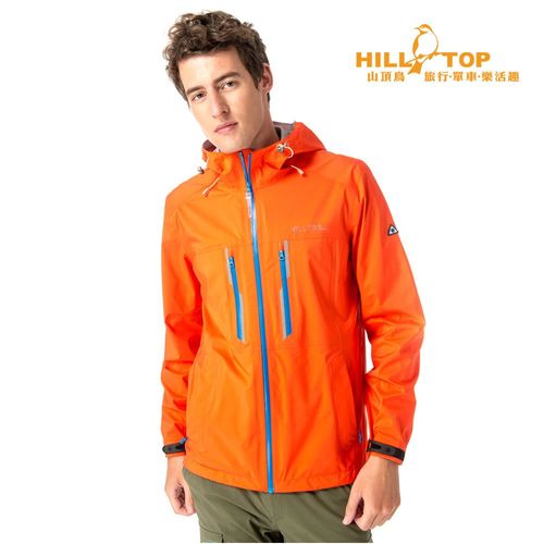 【hilltop山頂鳥】男款超輕量防水透氣抗UV外套H22MV4熱橘紅