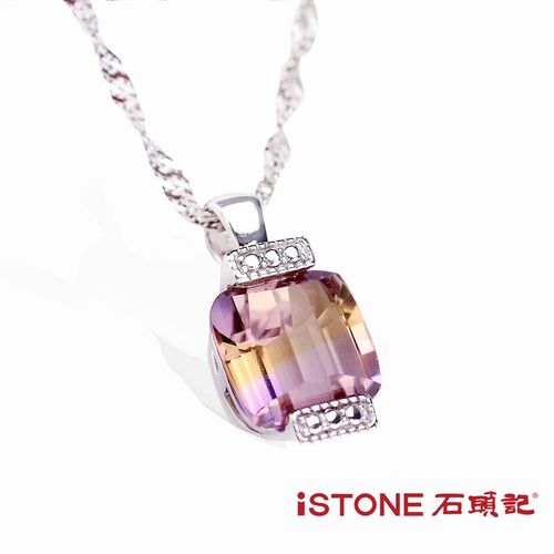 石頭記天然紫黃晶925純銀項鍊-璀璨