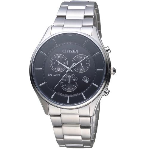 CITIZEN 星辰 Eco-Drive 簡約時尚三眼計時腕錶 AT2360-59E