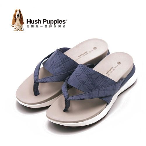 Hush Puppies IVA AZALEA系列 淑女格紋夾腳拖鞋-淺藍