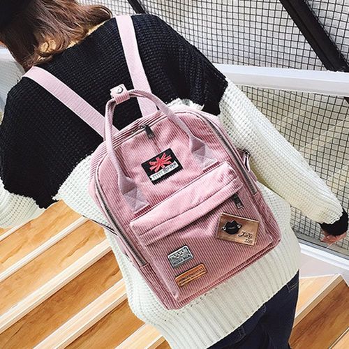 Acorn橡果-韓版休閒旅遊絨布後背包6314(粉色)