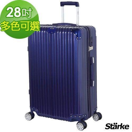 【德國設計Starke】A系列 28吋 PC+ABS 鏡面防爆拉鍊硬殼行李箱-藍色