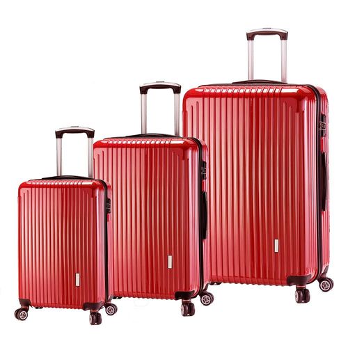 AMERICA TIGER PC+ABS鏡面大型行李箱橘紅3件組(29+24+20吋)