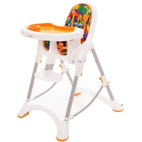 myheart餐椅 卡通橘折疊式兒童安全餐椅