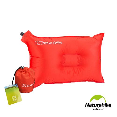 Naturehike 戶外露營 自動充氣枕頭 紅色