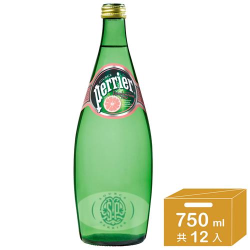 法國Perrier 氣泡天然礦泉水-葡萄柚750ml x12瓶