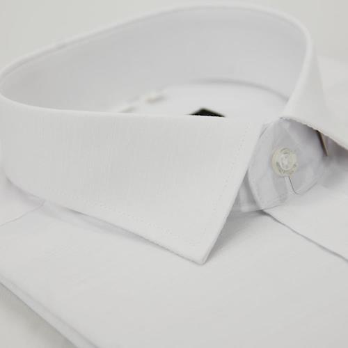 任-【金安德森】白色暗紋竹纖維窄版短袖襯衫