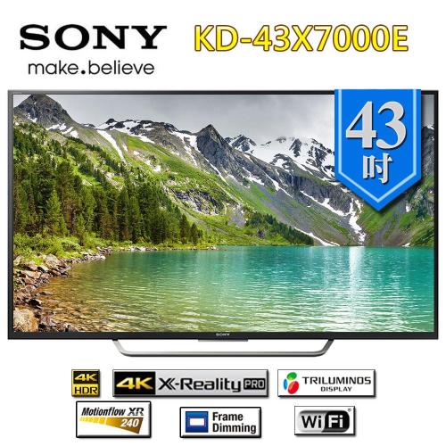 【SONY】43型 4K 智慧連網電視 KD-43X7000E