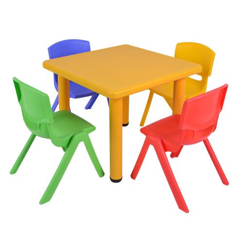 《WSH》韓式撞色多彩兒童遊戲桌椅(一桌四椅)