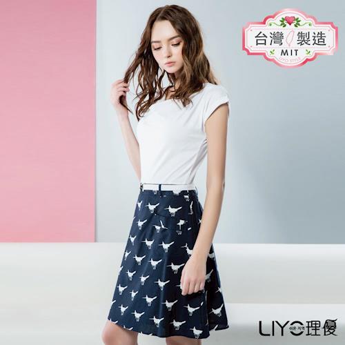 【LIYO理優】LIYO理優歐風假兩件式印花洋裝O636006