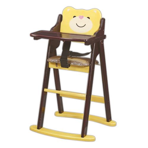 【顛覆設計】卡哇伊小熊折合兒童餐椅(全實木)