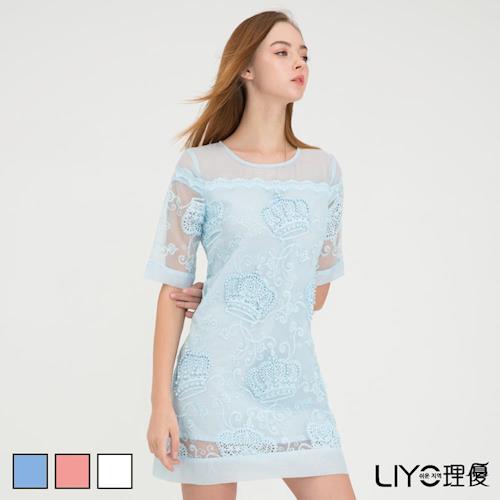 【LIYO理優】LIYO理優歐風圖案蕾絲洋裝O636007
