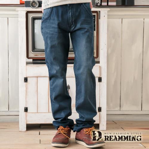 【Dreamming】日系刷色抓痕造型口袋單寧中直筒褲