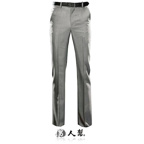 【男人幫】低調奢華銀X黑窄版中低腰直筒西裝褲(K0426)-網 