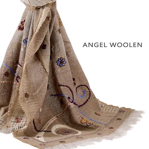 Angel Woolen 風情萬種(棕色) 印度手工100%羊毛披肩 圍巾