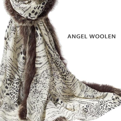 (加一元多一件蠶絲披肩)Angel Woolen 狂野魅惑 頂級羊毛披肩 圍巾