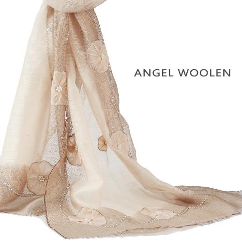 (加1元多1件銀絲柔光蠶絲披肩)Angel Woolen 優雅風情 印度手工披肩 圍巾(共兩色)