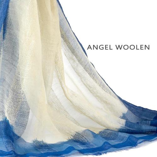 (加1元多1件銀絲柔光蠶絲披肩)Angel Woolen 薄暮風格 印度手工披肩 圍巾(藍)