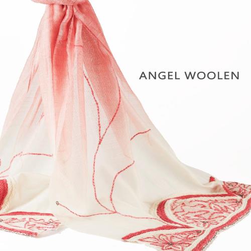 (加1元多1件銀絲柔光蠶絲披肩)Angel Woolen 俏麗風姿 印度手工披肩 圍巾(共兩色)