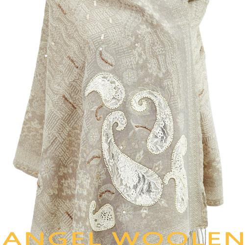 ( 加1元多1件銀絲柔光蠶絲披肩)Angel Woolen 幻化蛻變 印度手工100%羊毛披肩 圍巾(共兩色)
