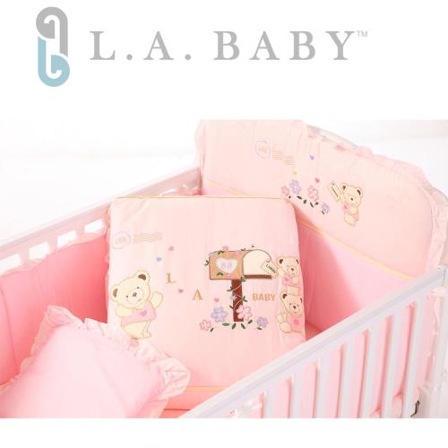 美國 L.A. Baby 熊寶貝純棉七件式寢具組L(120 x 65 cm)