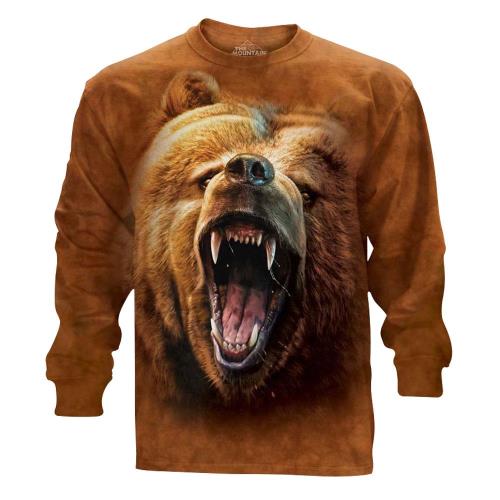 『摩達客』(預購)美國進口The Mountain 棕熊怒吼 純棉長袖T恤