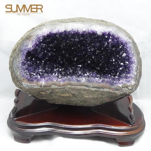 【SUMMER寶石】5A+等級ESP烏拉圭原皮紫晶洞《10.7KG》(OS14)