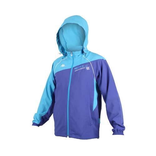 KAPPA 男單層風衣-防風 可拆式連帽外套 慢跑 路跑 紫水藍