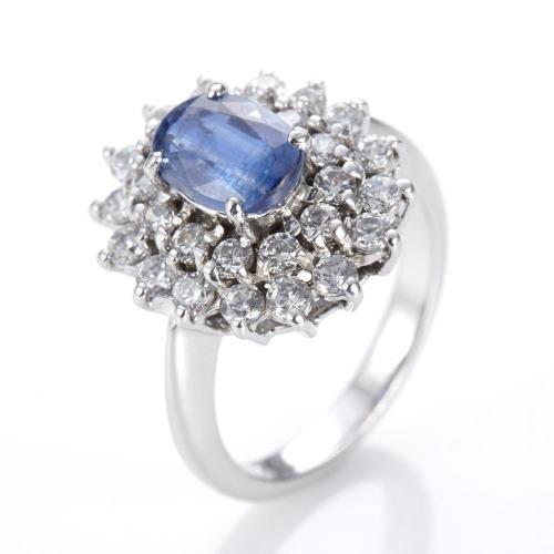 Dolly 天然1克拉藍晶石銀飾戒指