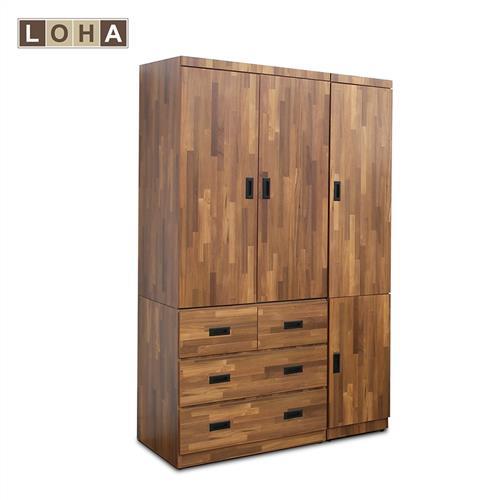 【LOHA】Original原創雙色-工業4X7尺四抽衣櫃 多瓦娜