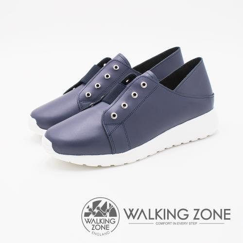 WALKING ZONE Steptown系列 好感舒適懶人踩腳女鞋-藍(另有粉)
