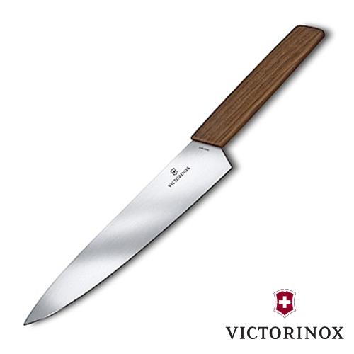 VICTORINOX瑞士維氏 22cm 高雅切肉刀-胡桃木手柄