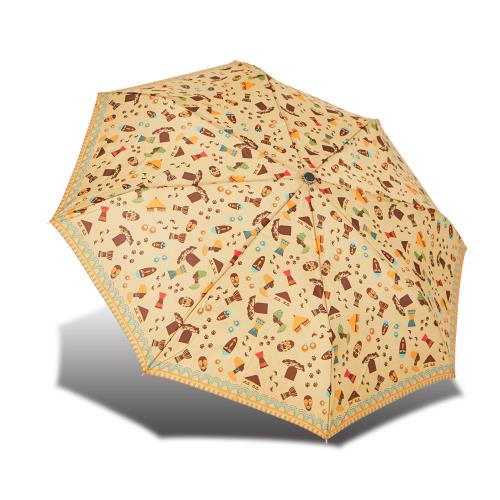 RAINSTORY雨傘-部落風情(土黃)抗UV個人自動傘
