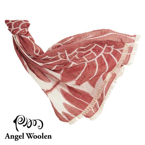 【Angel Woolen】霓裳-印度手工串珠羊毛披肩-紅裳