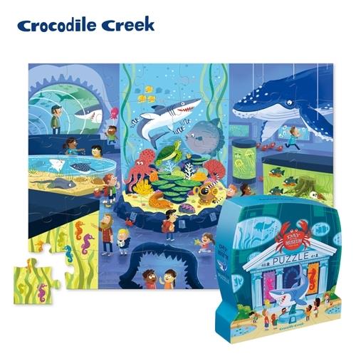 美國Crocodile Creek  博物館造型盒學習拼圖48片-海生館
