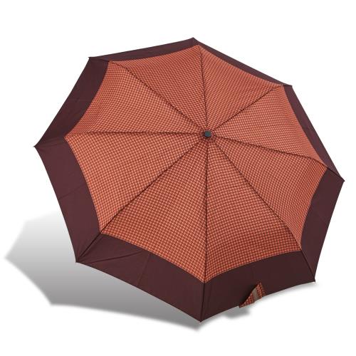 RAINSTORY雨傘-摩登細格(滾邊橘)抗UV個人自動傘