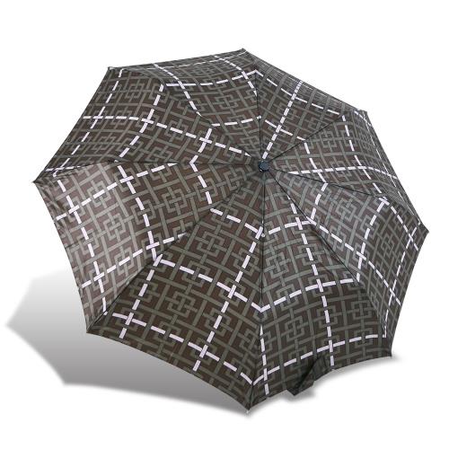 RAINSTORY雨傘-都會格紋(咖啡)抗UV個人自動傘
