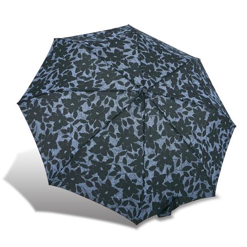 RAINSTORY雨傘-漾黑花舞(藍)抗UV個人自動傘