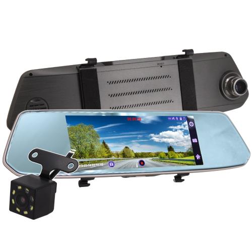 IS愛思 RV-19XW 7吋2.5D圓弧導角觸控螢幕前後雙鏡頭後視鏡行車紀錄器