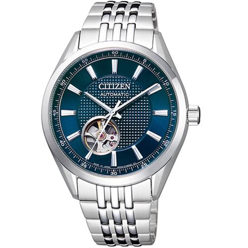 CITIZEN 星辰 時尚開芯機械腕錶 NH9110-81L 藍