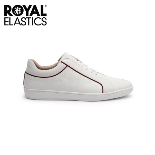 Royal Elastics 男-Duke 真皮時尚休閒鞋-白紅(05291-002)