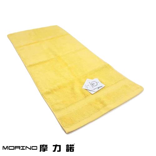 MORINO摩力諾-美國棉素色緞條毛巾-鵝黃(1入) 