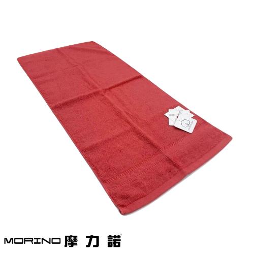 美國棉素色緞條毛巾-磚紅(一入) MORINO摩力諾
